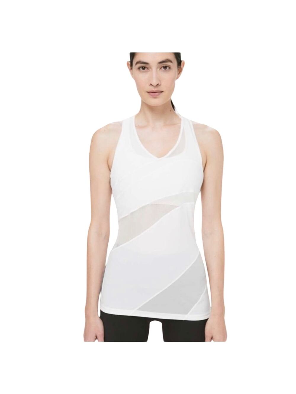 Lululemon Mesh In Motion Racerback, White, Size Small